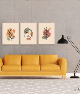 Vector Leaves Line Art Abstract Wall Art