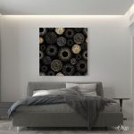 Affluent Black & Gold Circles Abstract Wall Art