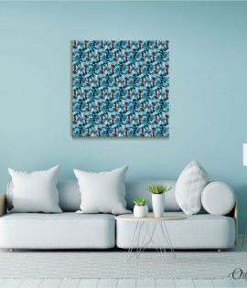 Blue and Grey Abstract Confetti Art Abstract Wall Art