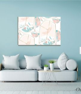 Pale Pink Vector Leaves Art Abstract Wall Art