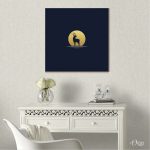 minimalist deer silhouette animal wall art