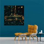 Azaadi Chowk Top Angle Night View Architecture Wall Art