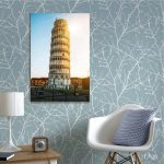 the leaning tower of pisa sunlight view architecture wall art