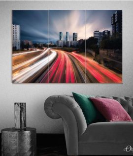 time lapse madrid highway travel wall art