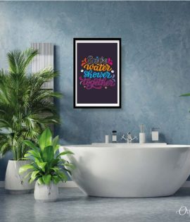 save water bathroom wall art