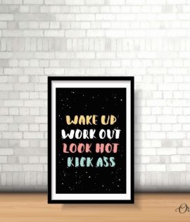 wake up work out motivational wall art