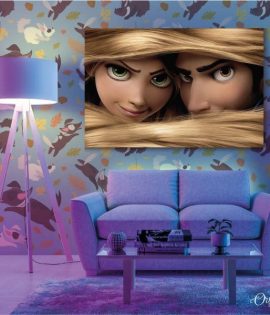 rapunzel and flynn tangled cartoon wall art