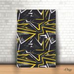 black and yellow geometry poster wall art