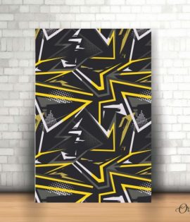 black and yellow geometry poster wall art