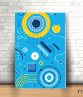 modern blue geometric poster art