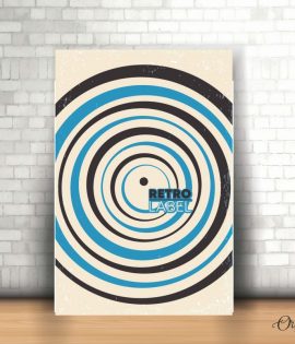 retro black and blur vertigo geometric poster wall art