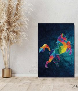 colorful crystal horse animal wall art