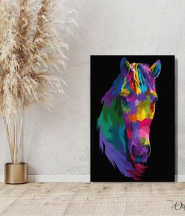 colorful horse head pop art animal wall art