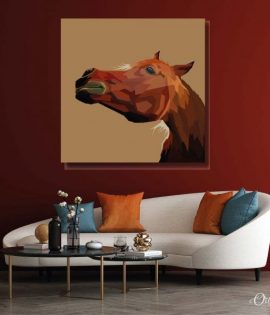 the brown horses face vector animal wall art