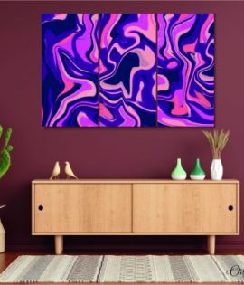 purple groovy marble abstract wall art