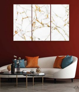 white and gold spider marble abstract wall art