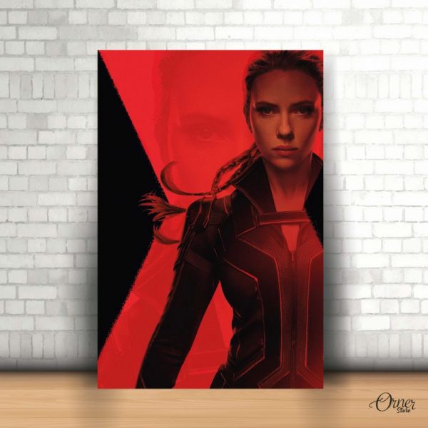 scarlett Johansson black widow in red poster wall art