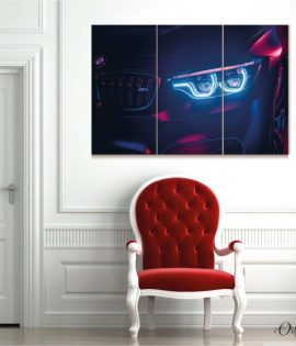 bmw m4 neon front look car wall art