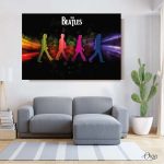 colorful the beatles band art music poster wall art