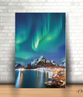 mountain hues above city lights nature poster wall art