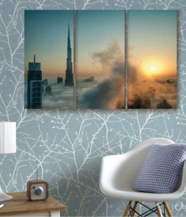 burj khalifa in the clouds dubai travel wall art