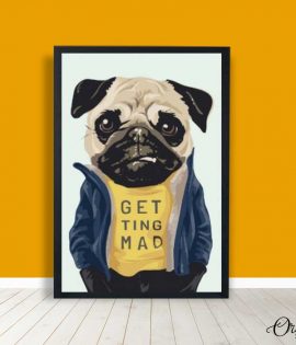 The Pug Getting Mad | Poster Wall Art