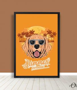 Summer Paradise Dog Vibes | Animal Wall Art