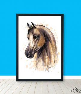 Horse Head Digital Illustration (Single Panel) | Animal Wall Art