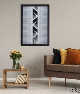 Monochrome Building Stairs (Single Panel) | Architecture Wall Art