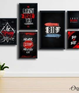 Red and Black Motivational Quote Collection | Motivational Wall Art