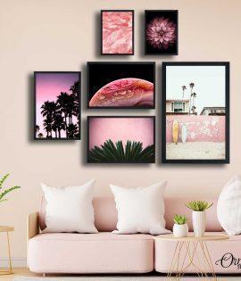 Pink Tropical | Set of 6 | Complete Wall Setup